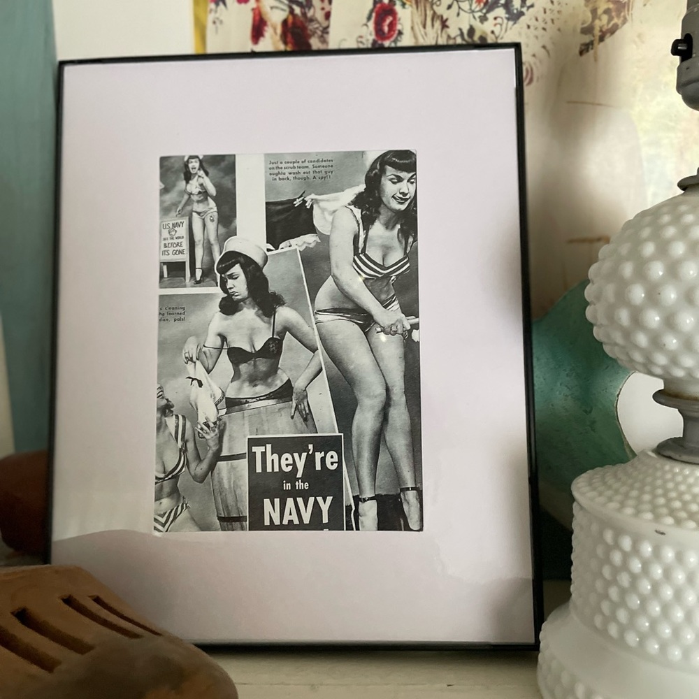 Betty Page Pinup Print. 8x10 frame
